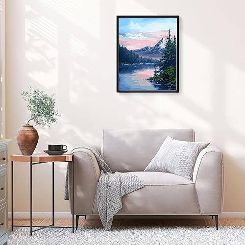 Miniatura 2 de Ginkko Kit de pintura por números para adultos, principiantes y niños de 8 a 12 años con marco de madera, fácil acrílico sobre lienzo de 9 x 12