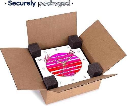 Miniatura 7 de 3dRose Wall Clock Silent - 15 inch - Arising Anew Phoenix and Retro Sunrise Vector Art Pink Red - Vector Art - Christmas Sampler