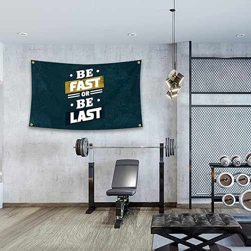 Miniatura 4 de Tapiz inspirador con citas motivacionales Be Fast Or Be Last para decoración de pared, tapiz de 3 x 5 pies, dormitorio universitario, gimnasio,