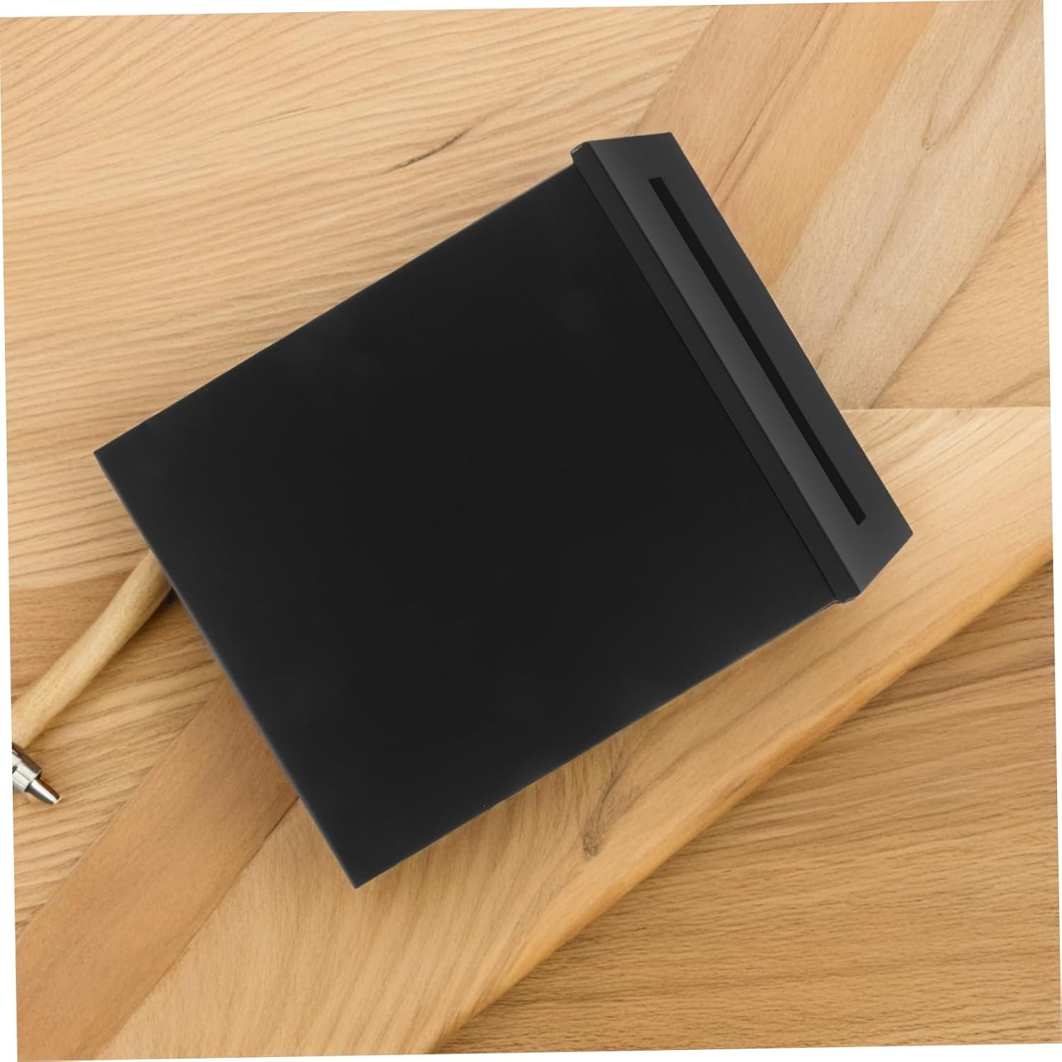 Mikikit Wall Mounted Suggestion Box for Home Farm Office Stylish Black Money Collection Case Space Saving Design for Efficient Use