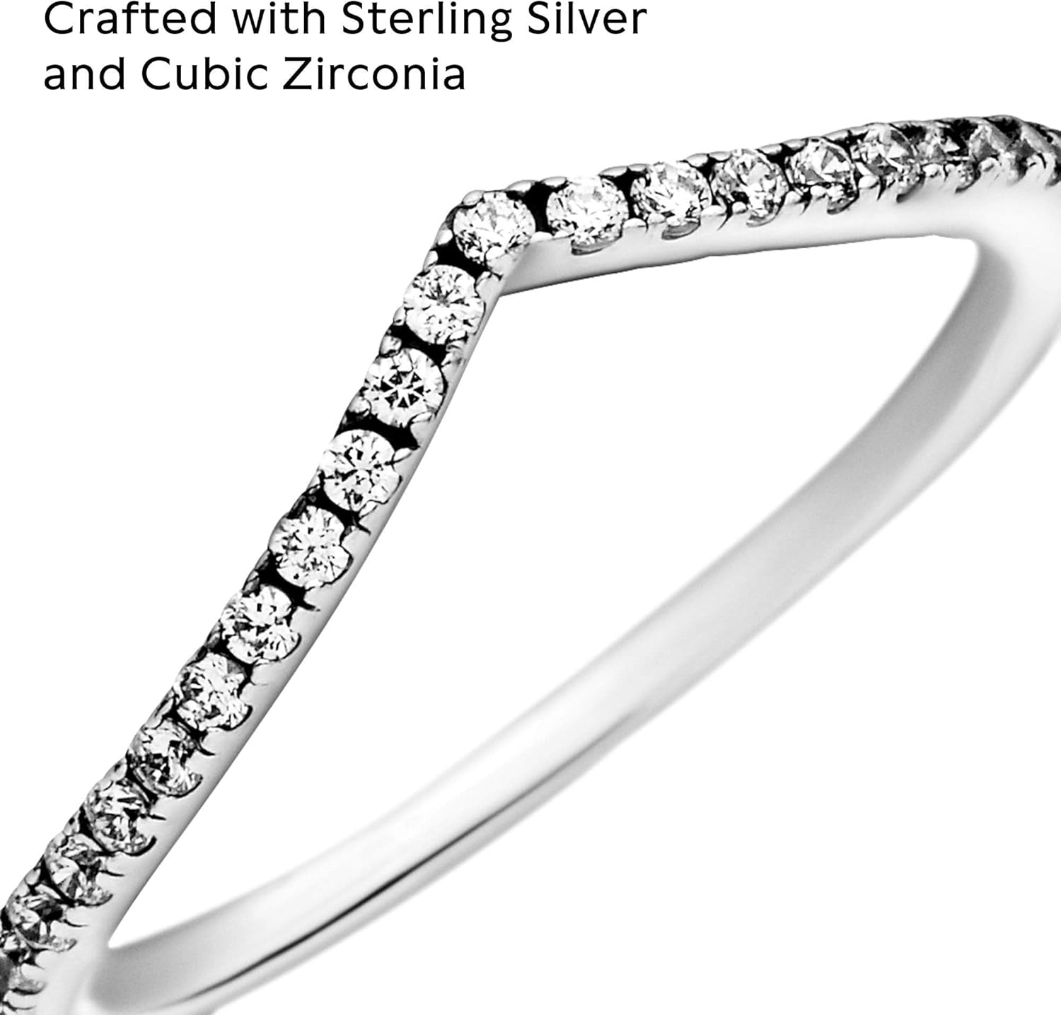 PANDORA Jewelry Sparkling Wishbone Cubic Zirconia Ring