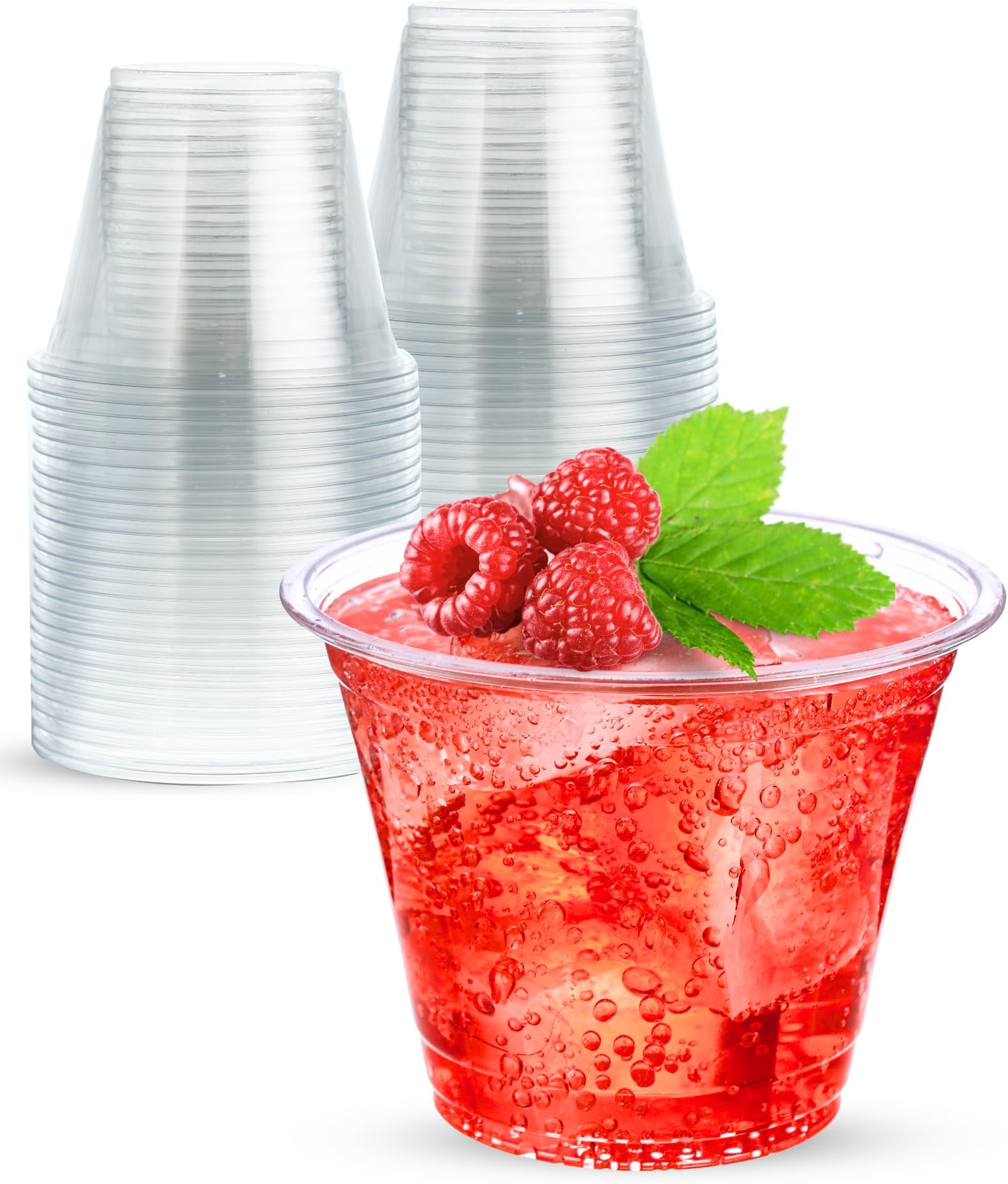 9 oz Clear Plastic Cups, 50 Pack 9 Ounce Plastic Party Cups, Disposable 9oz Plastic Wine Cups Plastic Tumbles for Wedding, Plastic Cocktail Glasses, Plastic Drinking Cups, Plastic Punch Cups