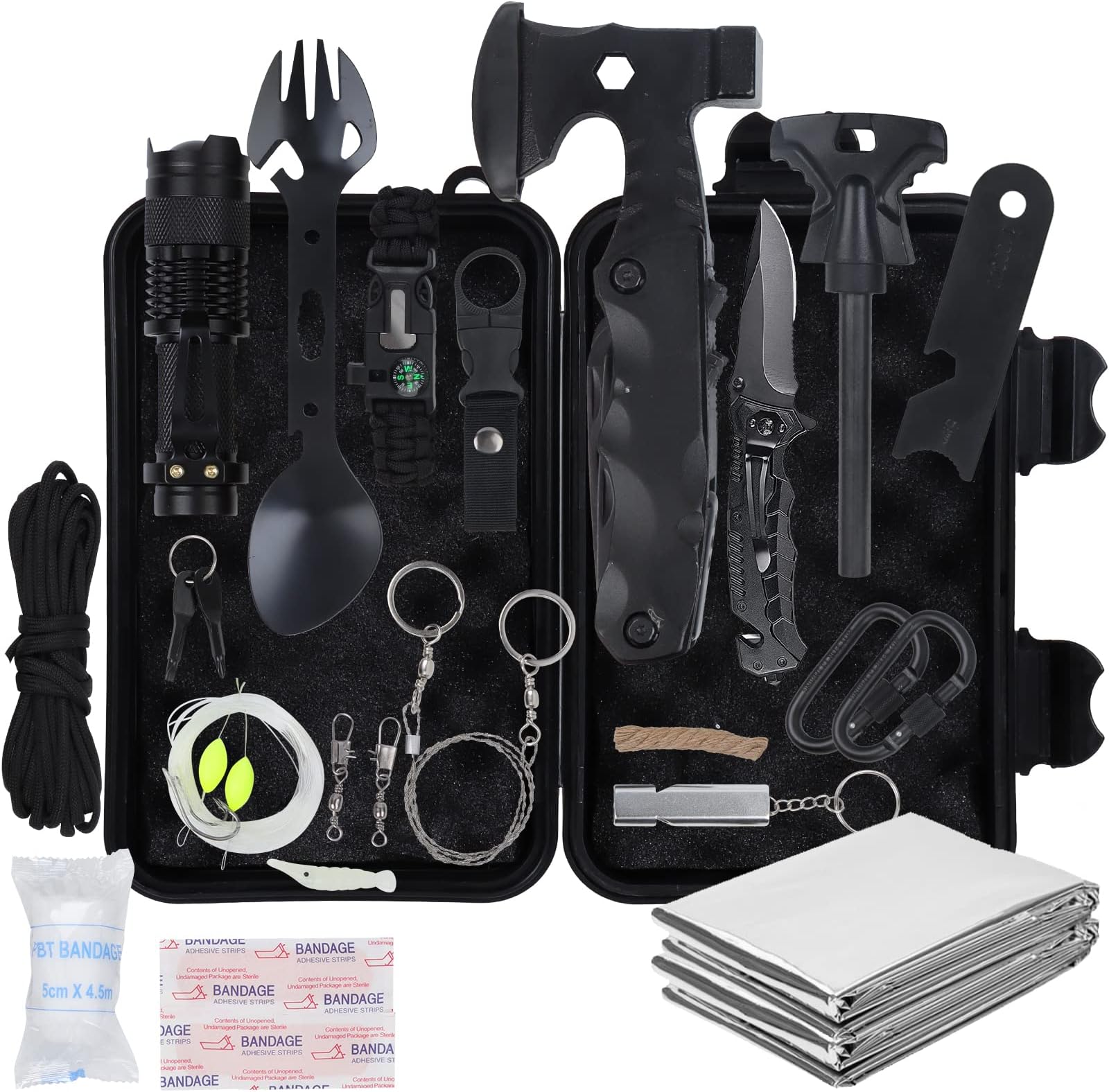 Lixada Emergency Survival Kit 27 in 1 Outdoor MultiTools for Camping Hiking Hunting Amazon.co