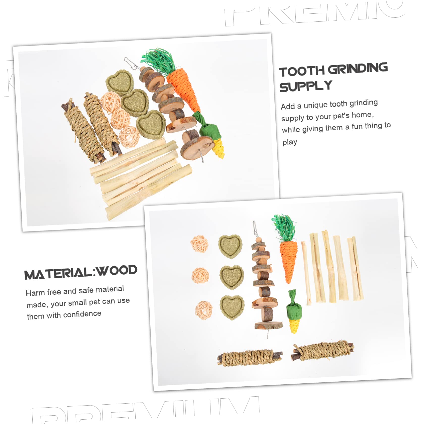 minkissy 2sätze Kleintier Spielzeugset Aus Holz Für Hamster Und Meerschweinchen Teiliges Kauspielzeug Mit Naturmaterialien Fördert Zahngesundheit Und Beschäftigung Für Kleine Haustiere