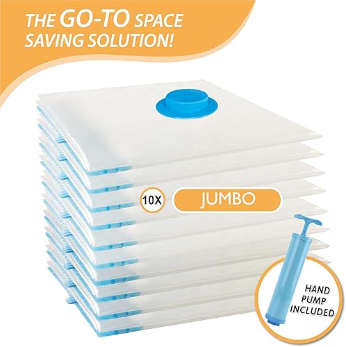 Vista 4 de 10 bolsas de almacenamiento al vacío jumbo, bolsas de almacenamiento de compresión para edredones y mantas, bolsas selladoras al vacío