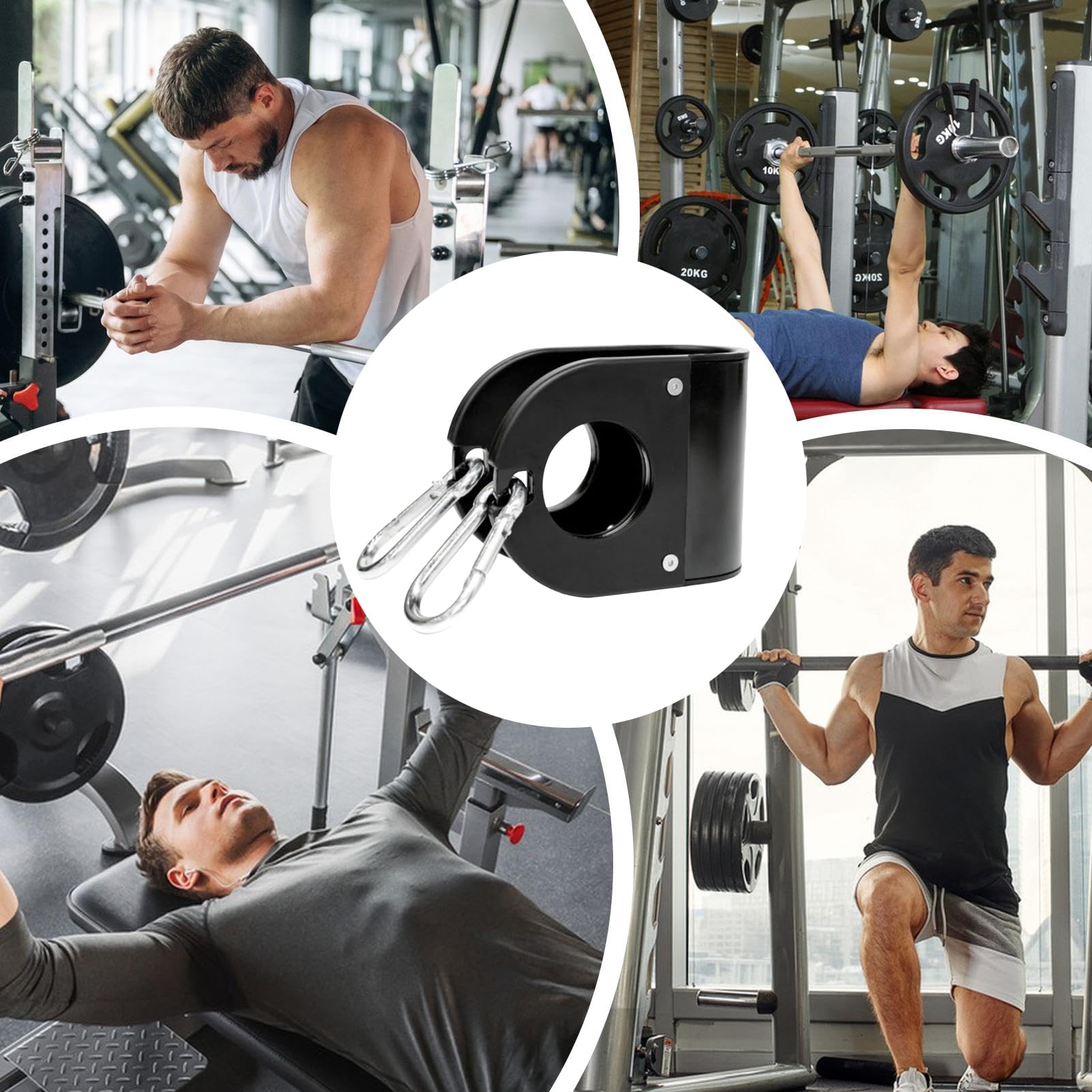 Zaciski Na Siłownię Wytrzymały zacisk do gryfu olimpijskiego i | Ergonomiczne Klipsy Na Drążek Ze Stali Węglowej Pasy do podwieszania hantli, trening domowy, wiosłowanie,
