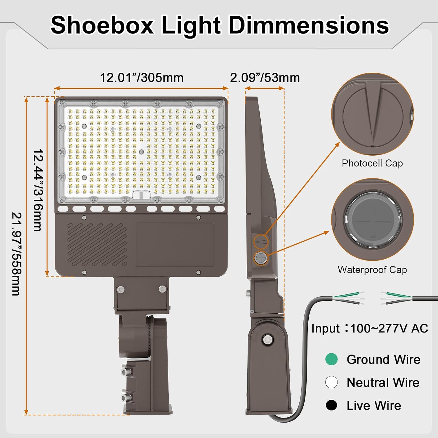 ADUB 200W LED Parking Lot Light with Photocell, 30000 LM UL Listed LED Shoebox Pole Lights Outdoor, 5000K Security Flood Fixture, IP 65 Waterproof Commercial Area Street Lighting (Slip Fitter)
