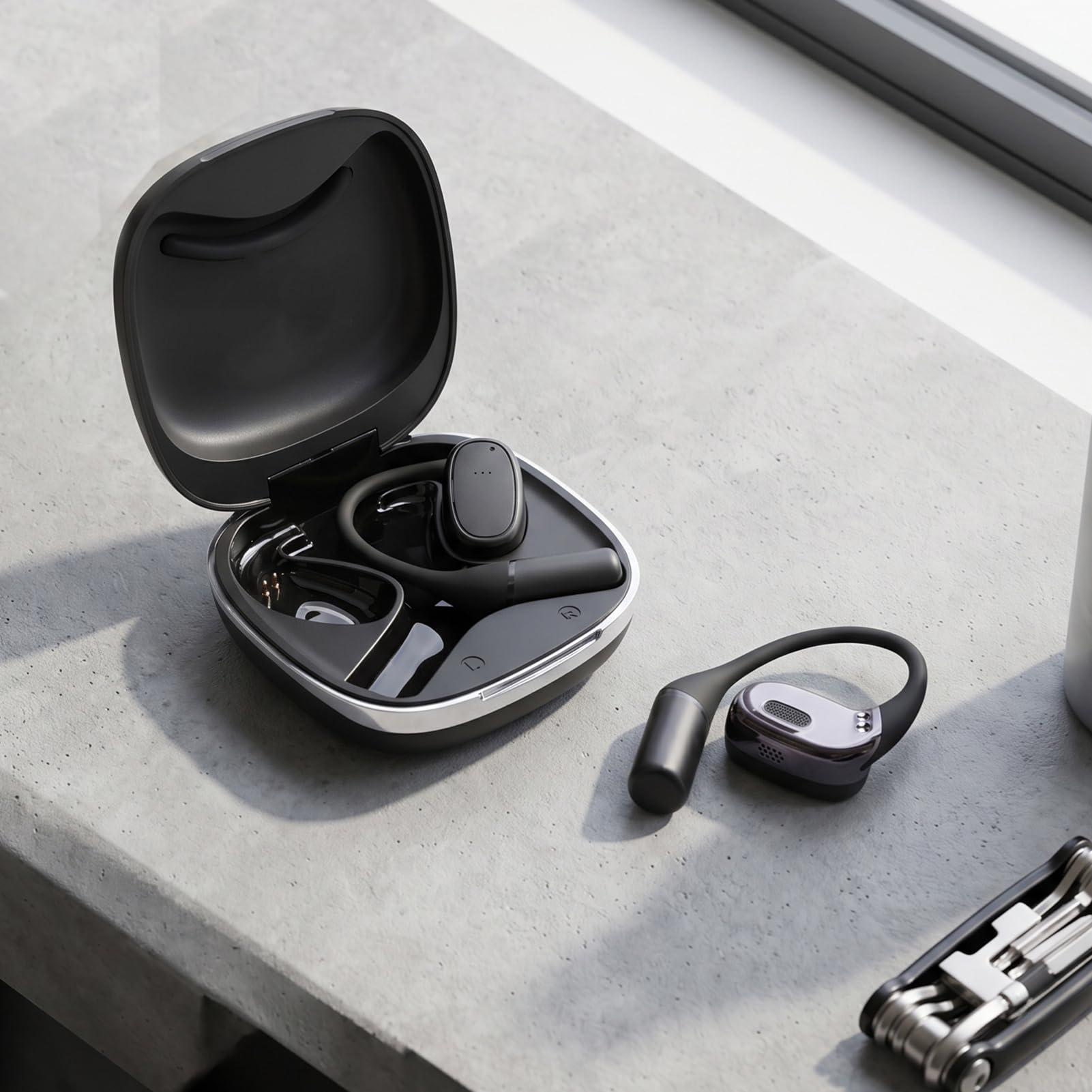 Cuifati Offene Ohrhörer mit Touch-Steuerung, Bluetooth 5.3-Ohrbügel Zum