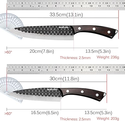 Miniatura 5 de WXCOO Cuchillo de chef de grabado láser de 7 pulgadas cuchillo de cocina profesional de chef de cocina afilado cuchillos asiáticos para hogar y