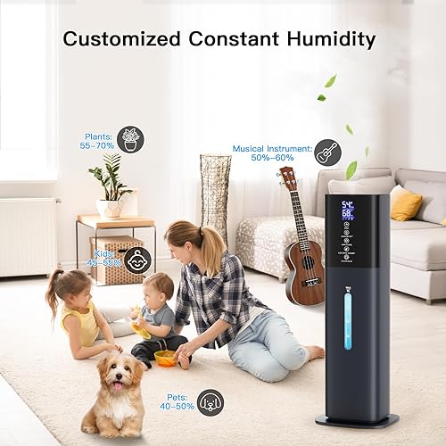 Miniatura 8 de Humidifiers Large Room Bedroom with 7 Colors Light, 2.1Gal(8L) 3 Speed Quiet Ultrasonic Cool Mist Humidifier with 360 Nozzle, Humidity Setting,