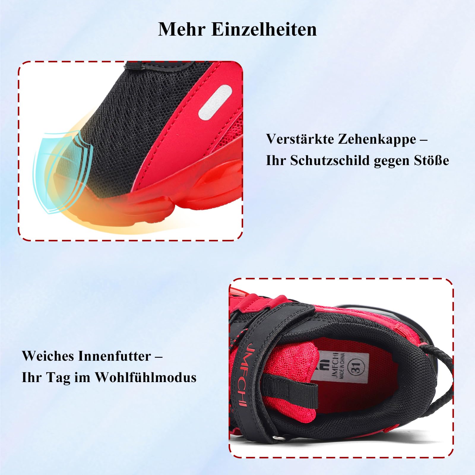 JMFCHI Zapatillas de deporte para niños, zapatillas para niños, zapatillas deportivas para exteriores, informales, transpirables, ligeras, unisex | Zapatos infantiles con malla transpirable, suela antideslizante, amortiguador, ideal para uso diario, sala