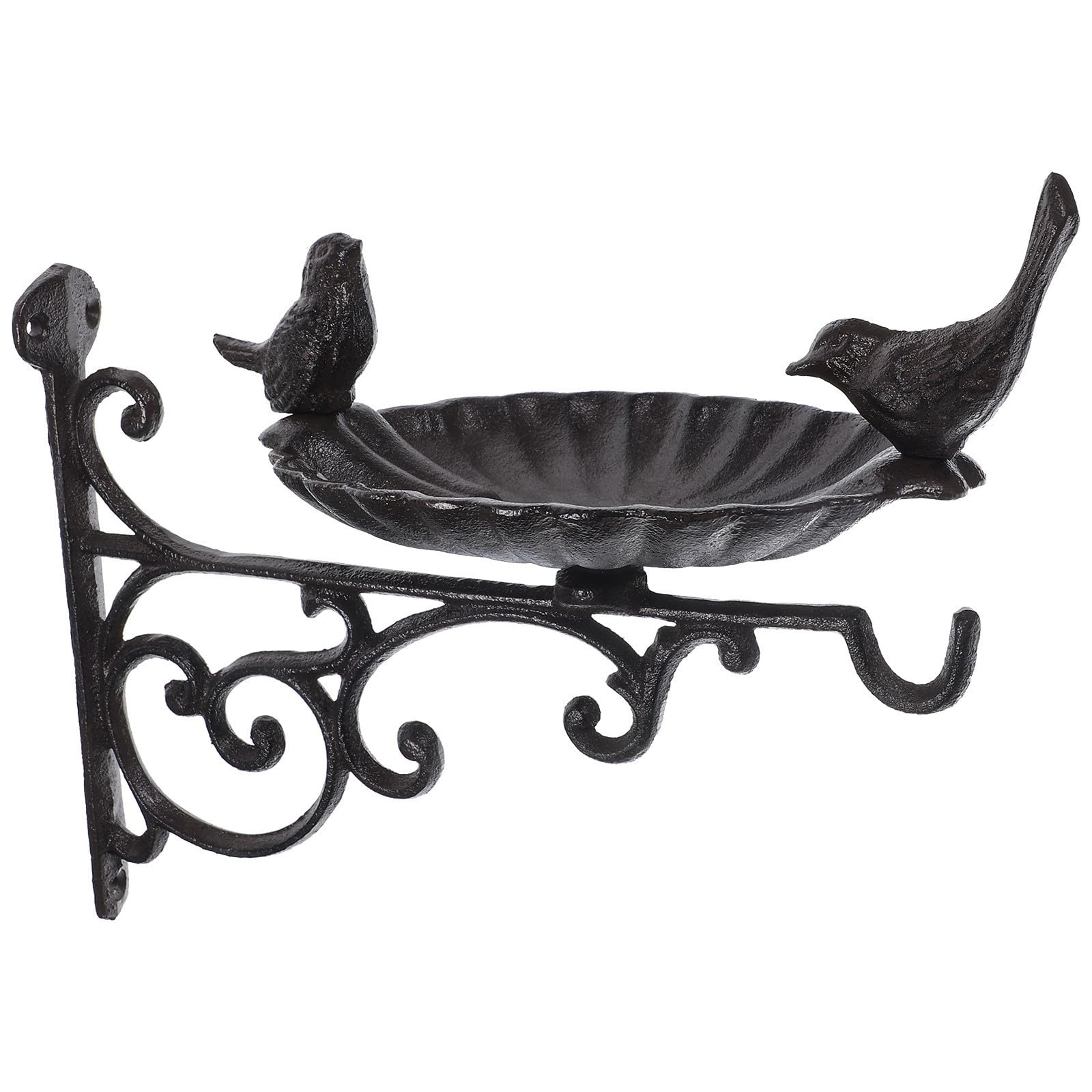 Gancio da Parete in Ferro Nero per Mangiatoio Uccelli, Staffa Resistente per Uso Esterno, per Giardino e Cesti Appesi Decorativi
