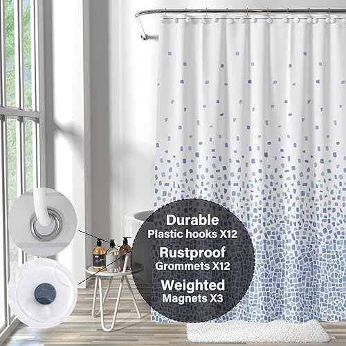 Miniatura 5 de Forro de plástico para ducha, forro de cortina de ducha de PEVA 4G de alta calidad con ojales inoxidables y 3 imanes pesados, cortinas de ducha