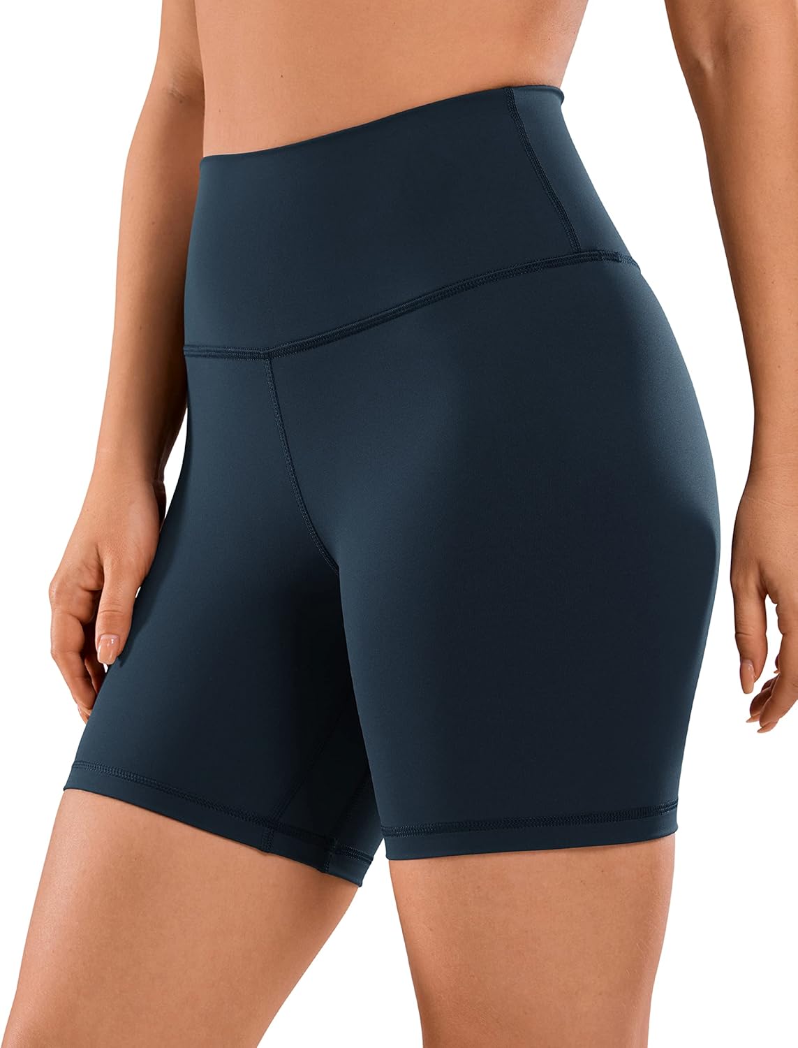 CRZ YOGA - Pantalones cortos de ciclismo para mujer, de elastano, para practicar yoga, entrenar o correr, con tiro alto de 3, 4, 6, 8 y 10 pulgadas