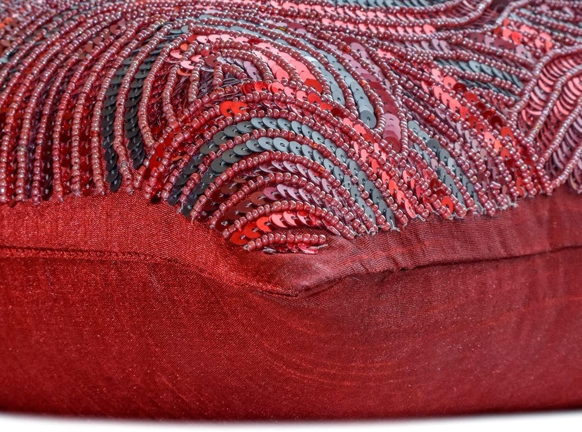 The HomeCentric Cushion Covers for Couch Red Decorative Zippered Throw Pillow Covers Pack of 2 16x16 inch (40x40 cm) Silk Throw Pillow Covers Abstract Modern Cushion Cover for Sofa Easter - Red Love
