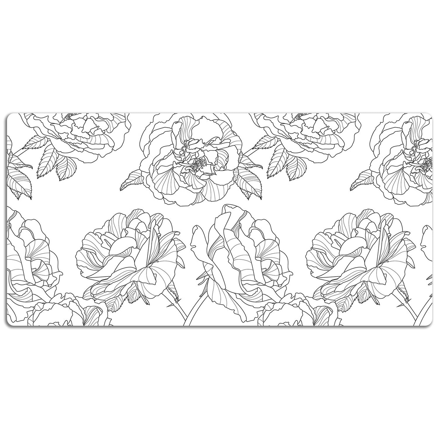 Sottomano da Scrivania 120x60 cm Superficie Protettiva Impermeabile per Ufficio e Casa Antiscivolo Protezione e Decorazione in Vinile PVC Facile da Pulire - Rose disegnate