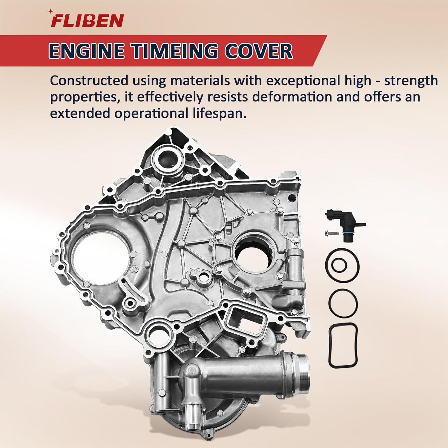HC3Z-6019-A Engine Timing Cover Replacement for Ford F-250/F-350/F-450/F-550,6.7L, V8, 2017 2018 2019 2020 - Replace BC3Z-6019-B Timing Chain Cover