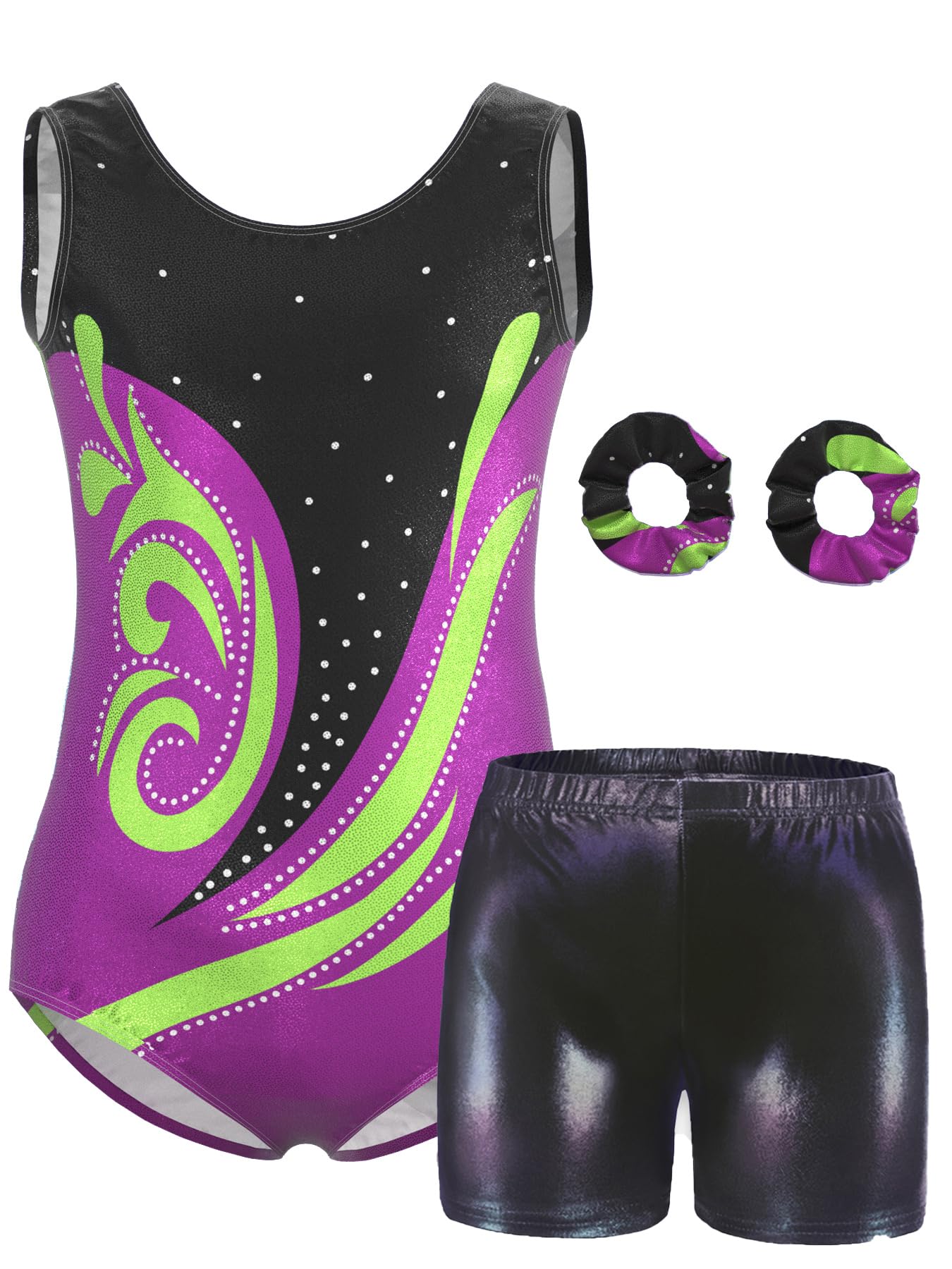 Mulnall Mädchen Gymnastik Leotard Athletik Biketard Unitard Tumbling Aktivkleidung für Kinder