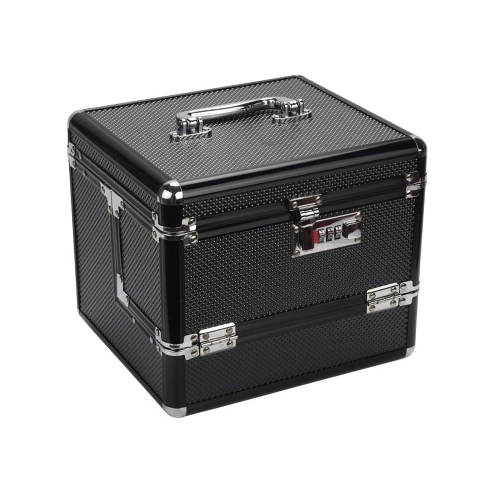 Make-uptas, PU-leer professionele reis-tas met compartimenten, spiegel, beautybox, make-upkwasten, nagellak, cosmetica-organizer, opbergkoffer, roze