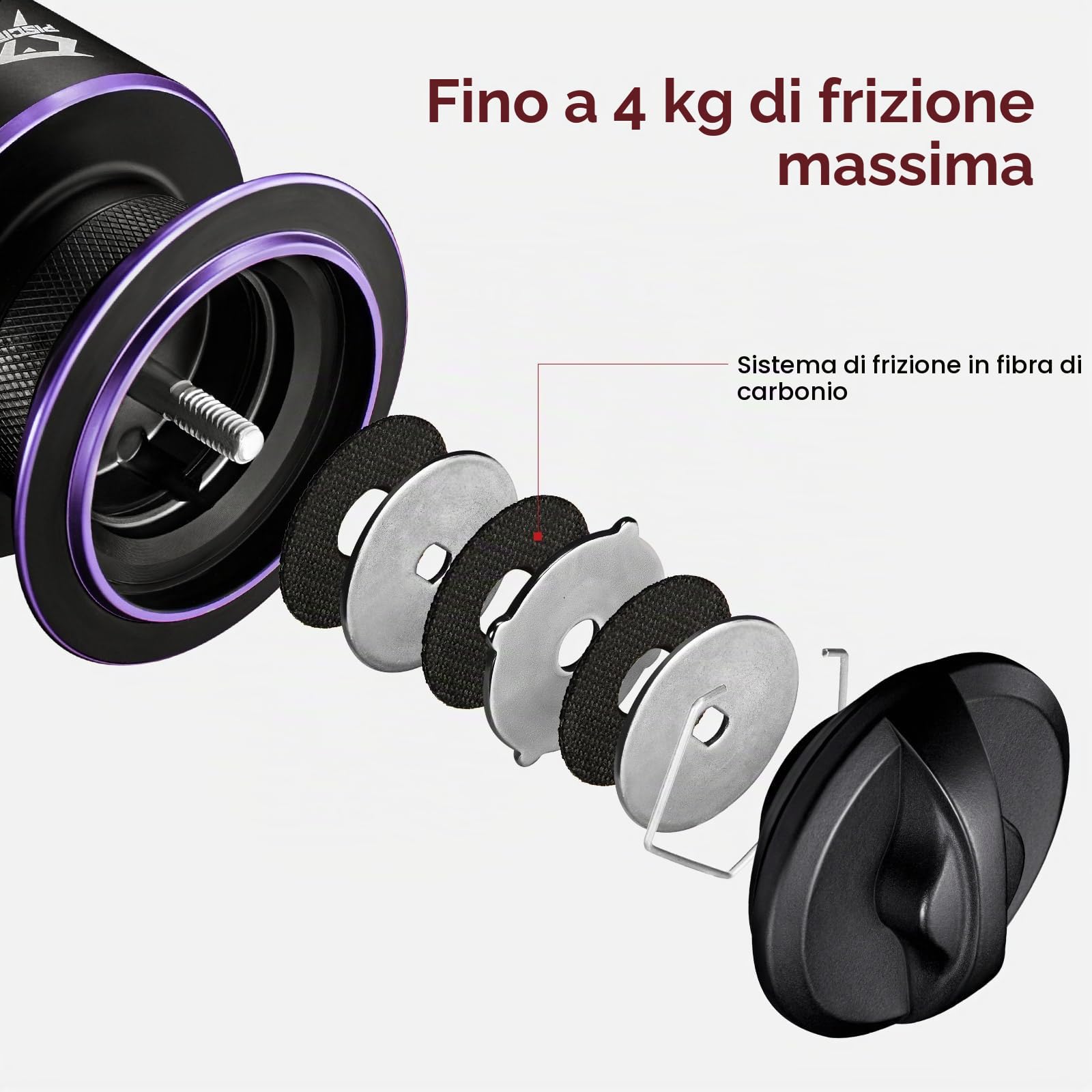 Piscifun Viper X - Mulinello da pesca a spinning, 5,2:1/6,2:1, ad alta velocità, 10+1BB, leggero, ultra liscio, in fibra di carbonio, peso massimo 15 kg, taglia 500-5000