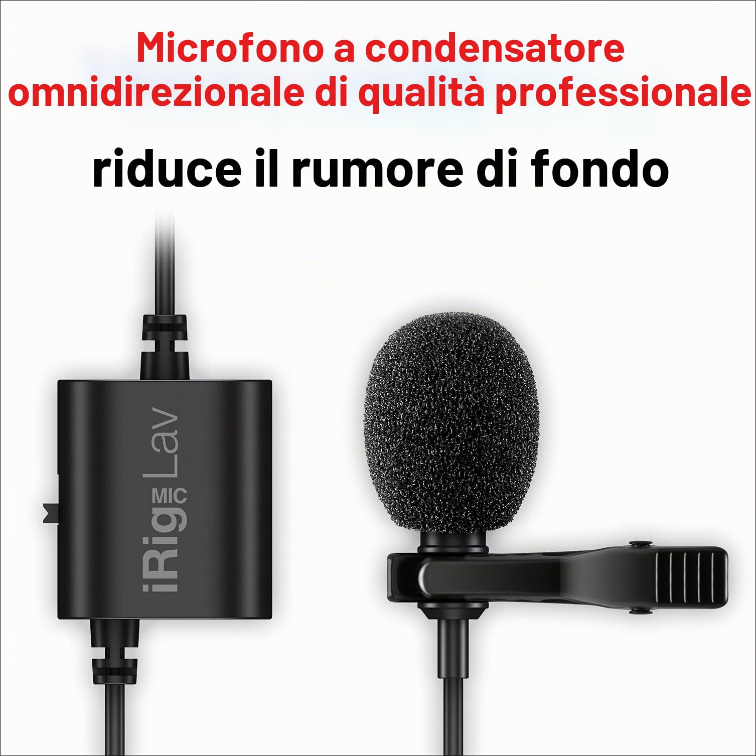 Ik Multimedia IP-IRIG-MICLAV2P-IN Irig Mic Lav Kit da 2 Microfoni Lavalier per iOS e Android, Nero/Antracite