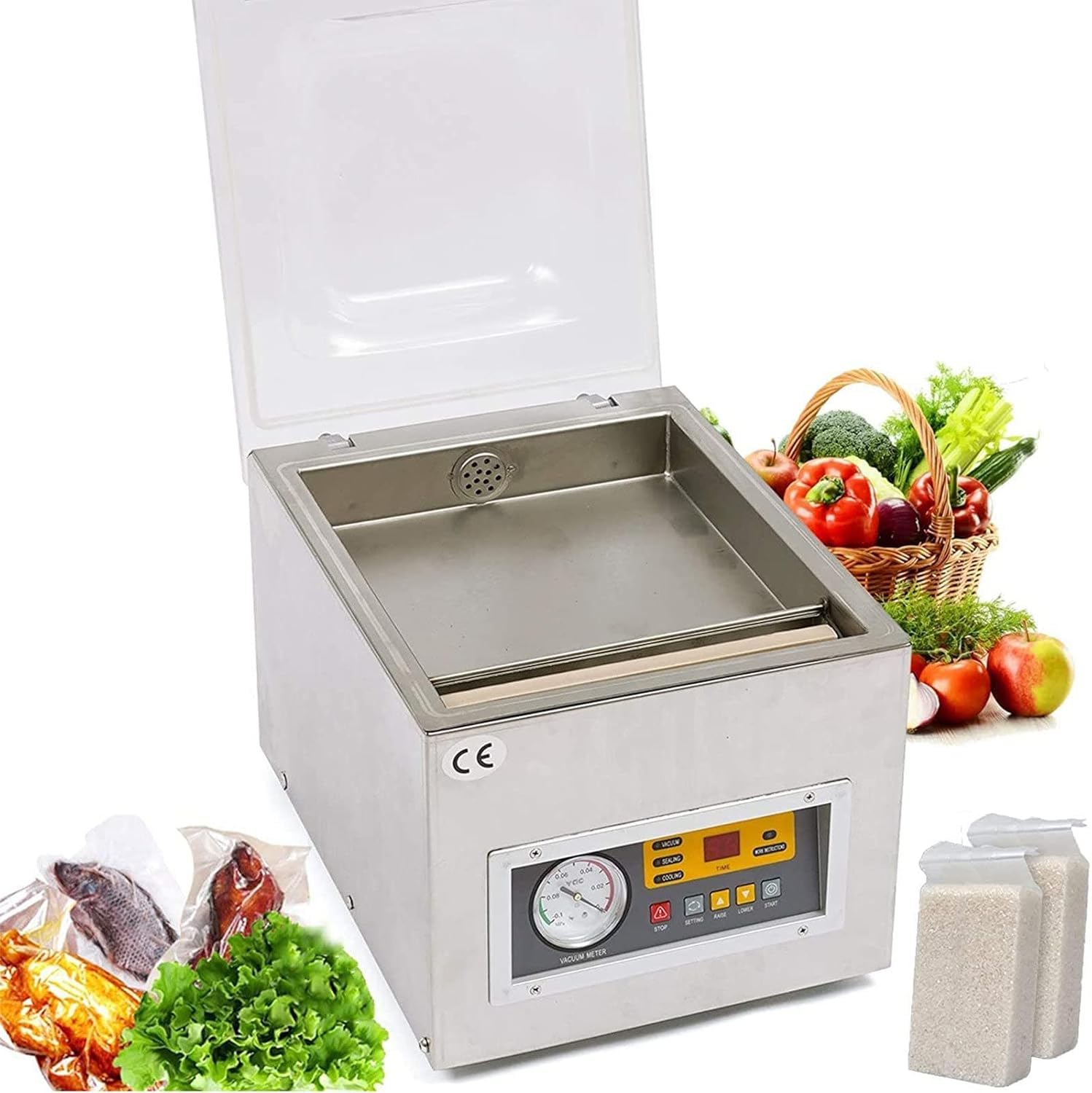 asdchZen Automatic Commercial Vacuum Sealing Machine For Food Storage, Digital Chamber Sealer For Kitchen, Preserve Freshness & Reduce Waste