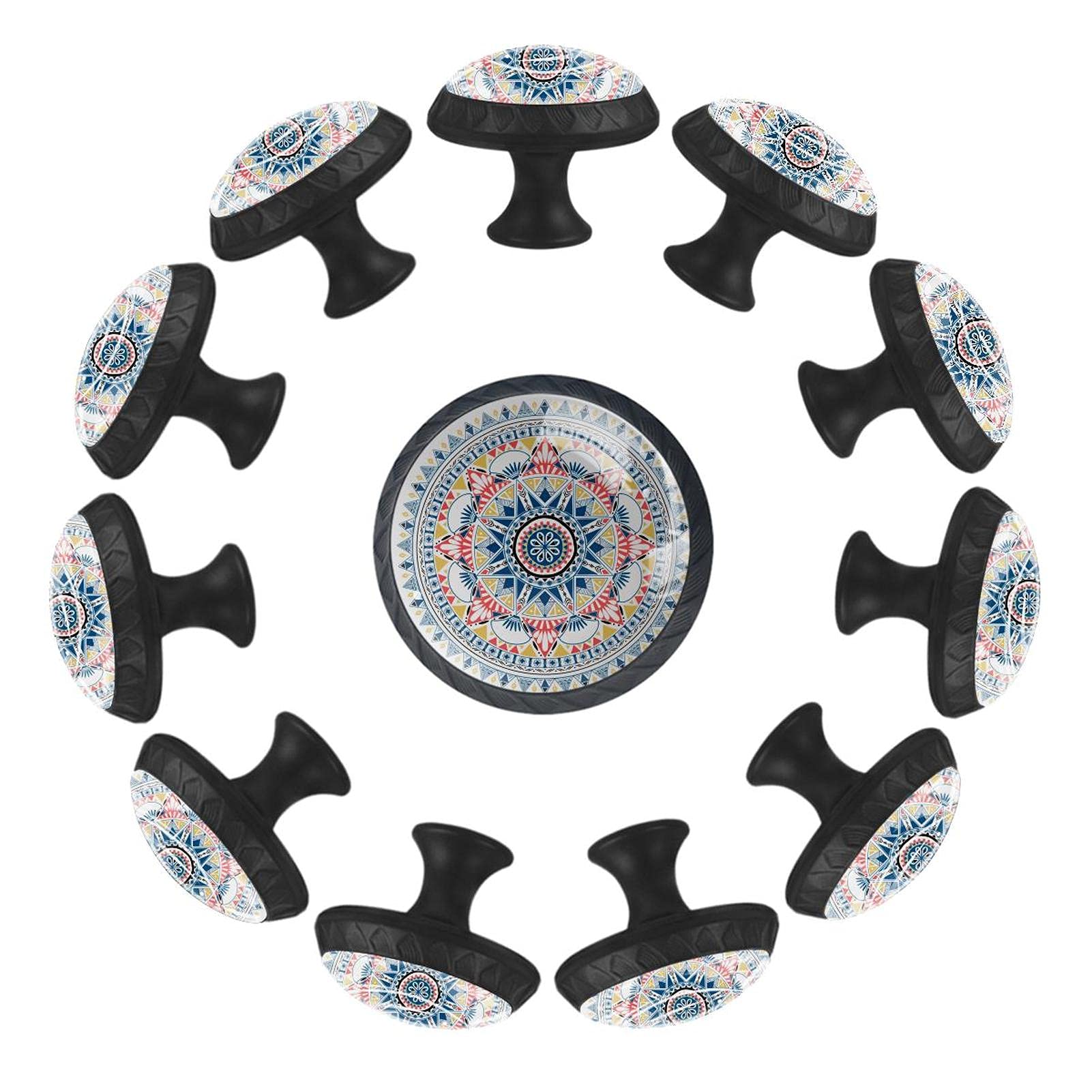Bouton de tiroir rond de style indien mandala pour réparer et embellir vos meubles