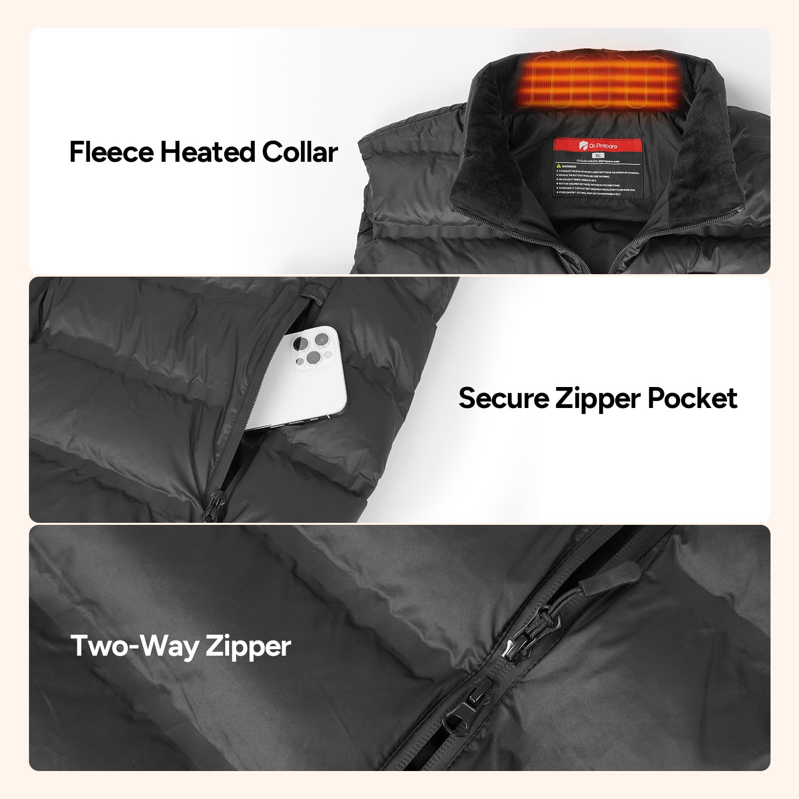 DR.PREPARE Heated Vest Chaleco térmico Unisex adulto (Pack de 1)