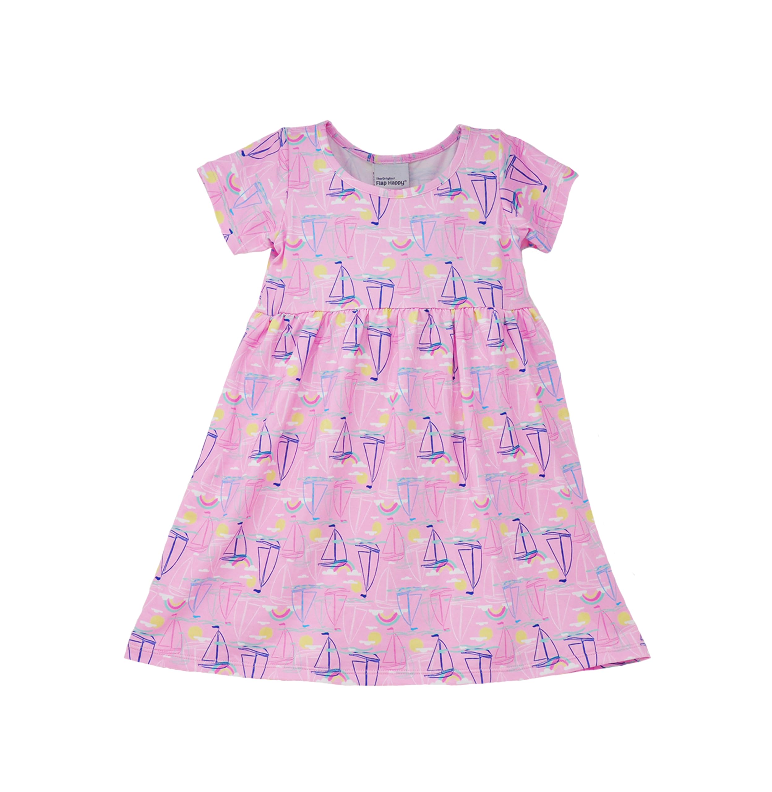 Flap Happy Baby Girls' UPF 50+ Laya Short Sleeve Tee Dress