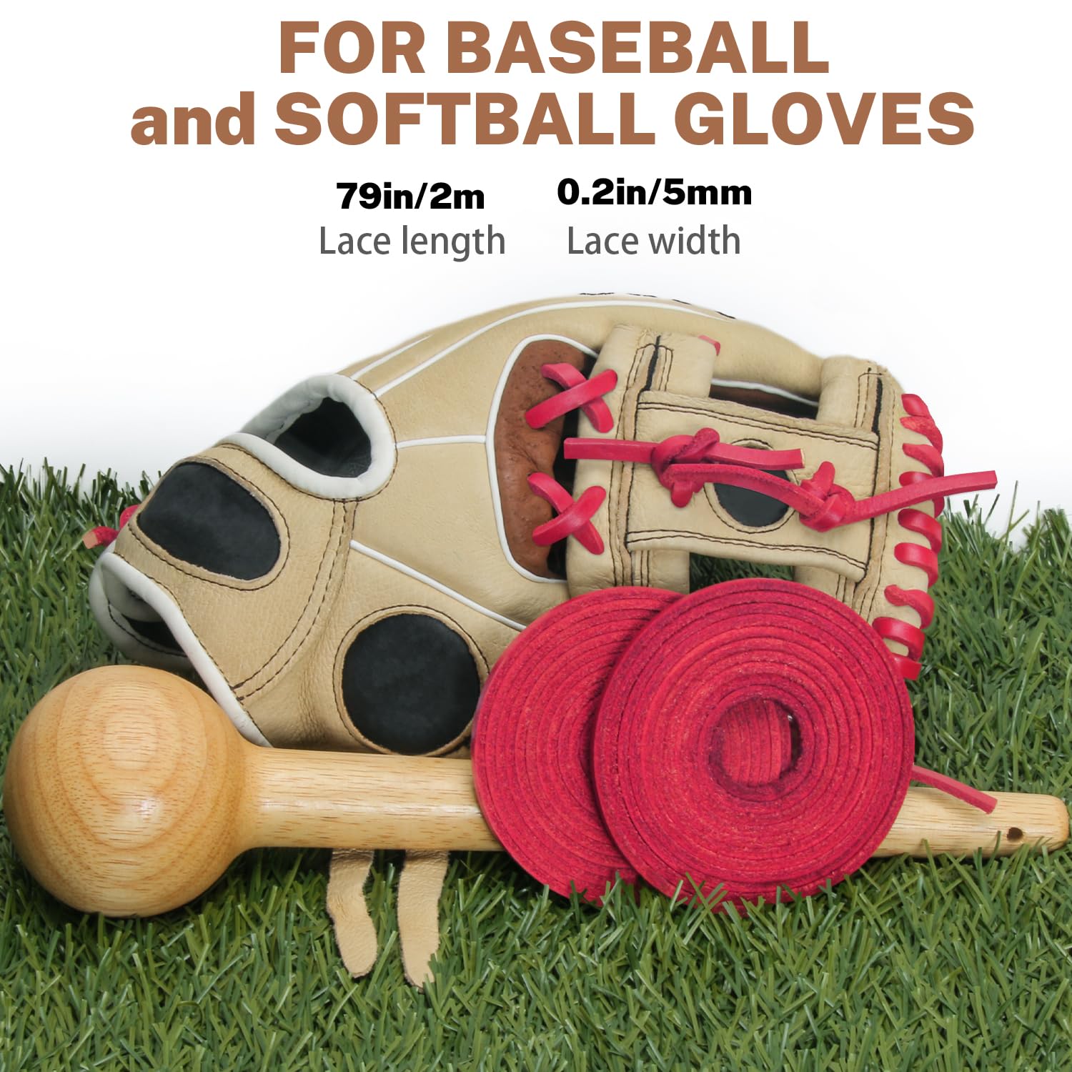 Kit de reparación de guantes de béisbol y sóftbol con cordones de cuero y aguja