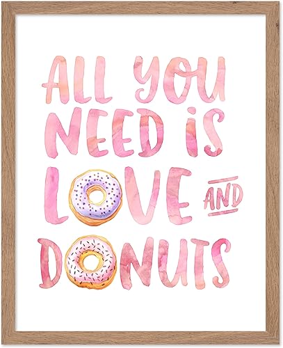 Miniatura 1 de Poster Master Póster de citas vintage, impresión retro divertida, regalo para amantes de la comida, amigo, todo lo que necesitas es amor y donas,