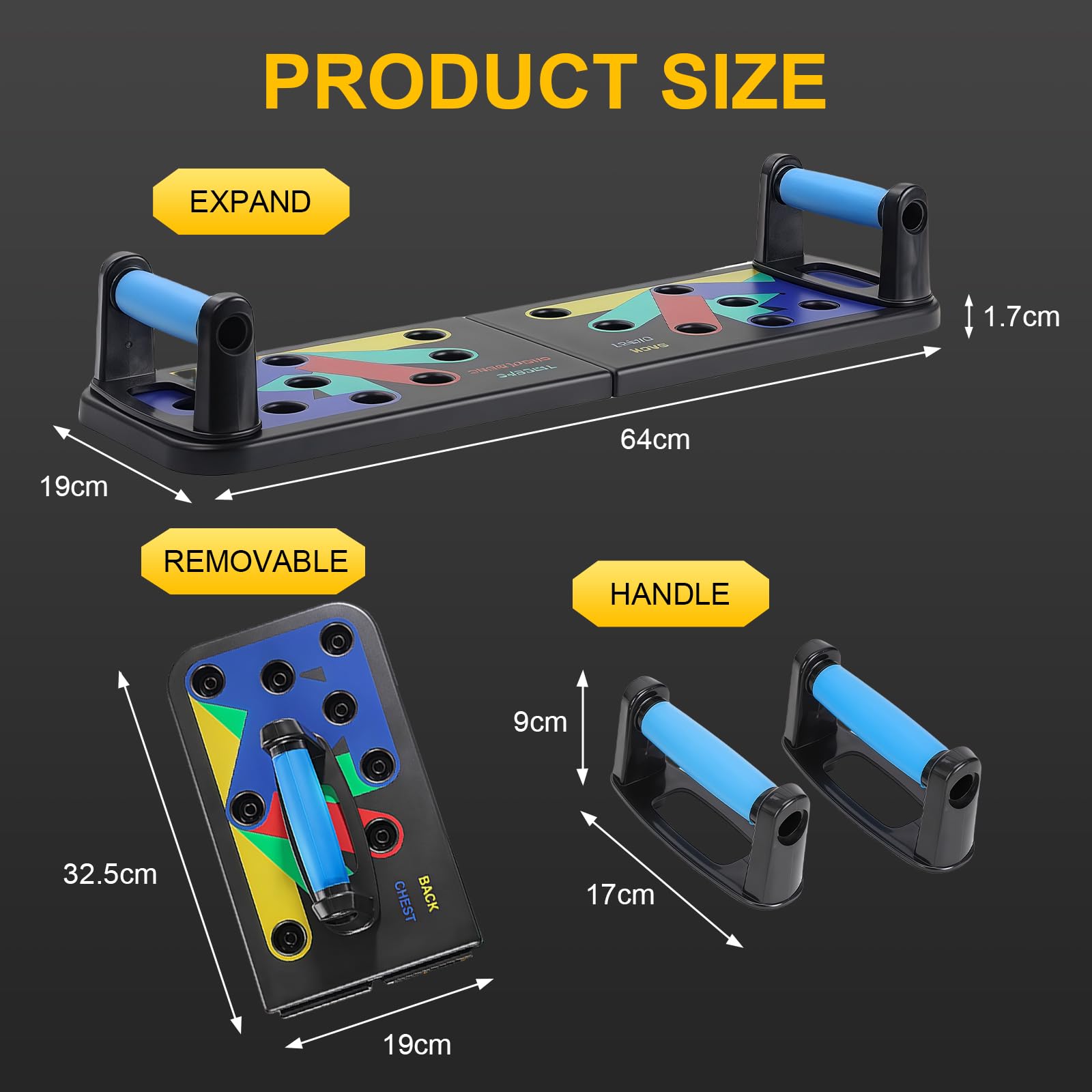 flintronic Push Up Bar/Board, Pushup Stand/Board, Struttura Antiscivolo Robusta, per Uomini e Donne Allenamento Muscolare e Allenamento della Forza