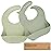 KeaBabies 2-Pack Silicone Baby Bibs for Eating - Sturdy Food-Grade Silicone Bibs for Babies Girl, Boy, Large Food Catcher, Clean & Put On Easily, Waterproof Toddler Feeding Essentials (Sage)