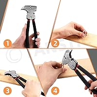 Vista 6 de Tanstic 151 grapas de alambre de 0.787 in, 1.181 in, 1.575 in, alicates de esgrima con cabeza de martillo, herramientas de cerca, grapas de alambre