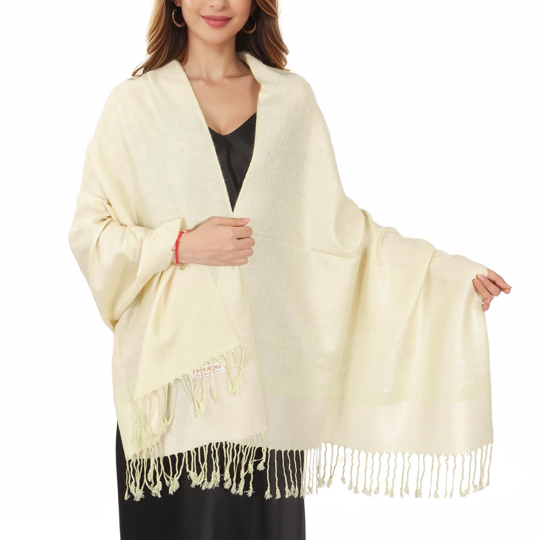 Lamca Pashmina Schal Damen, Elegant Weich Schultertuch Schal für Damen, Leicht Frauen Halstuch Stola mit Paisleymuster - Tuch Lang Damen