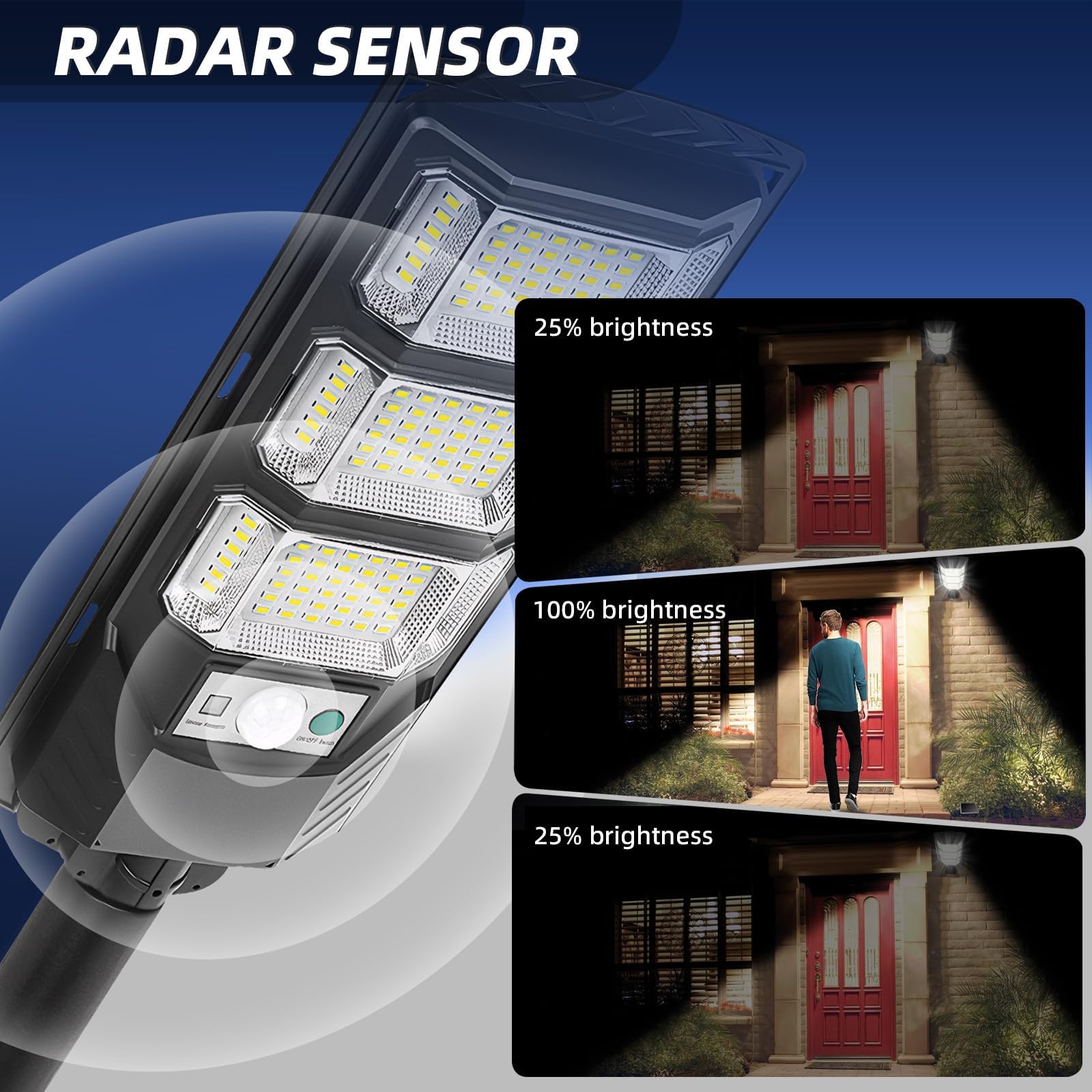 Confezione da 4 luci solari per esterni, impermeabili, con telecomando, sensore di movimento, luci per esterni, per giardino, patio, cortile