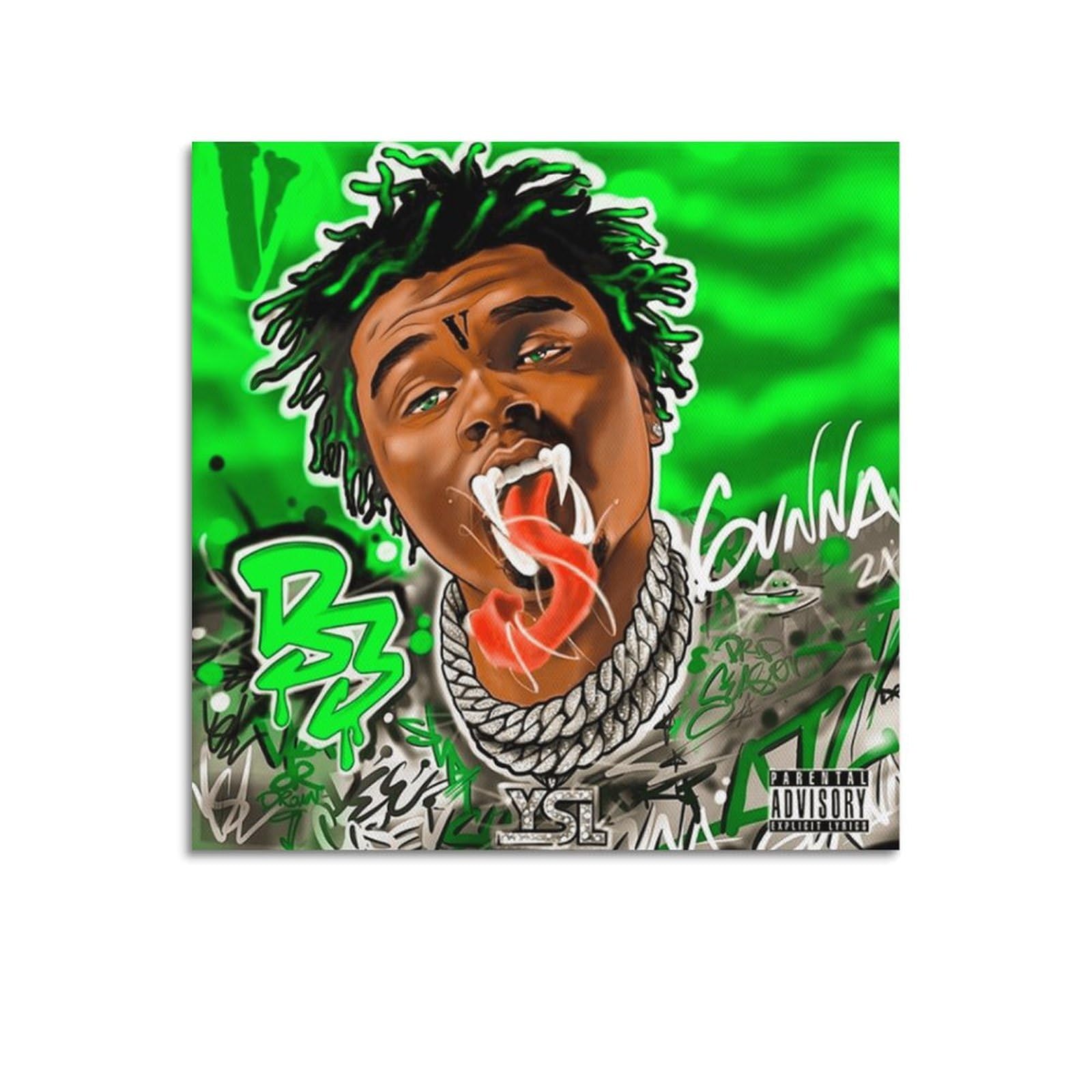 Fdrpmhc Unframe-Style Gunna Poster Wunna Album Cover Canvas Wall Art Decor Living Room Modern Family Bedroom 12X12inch(30X30cm)