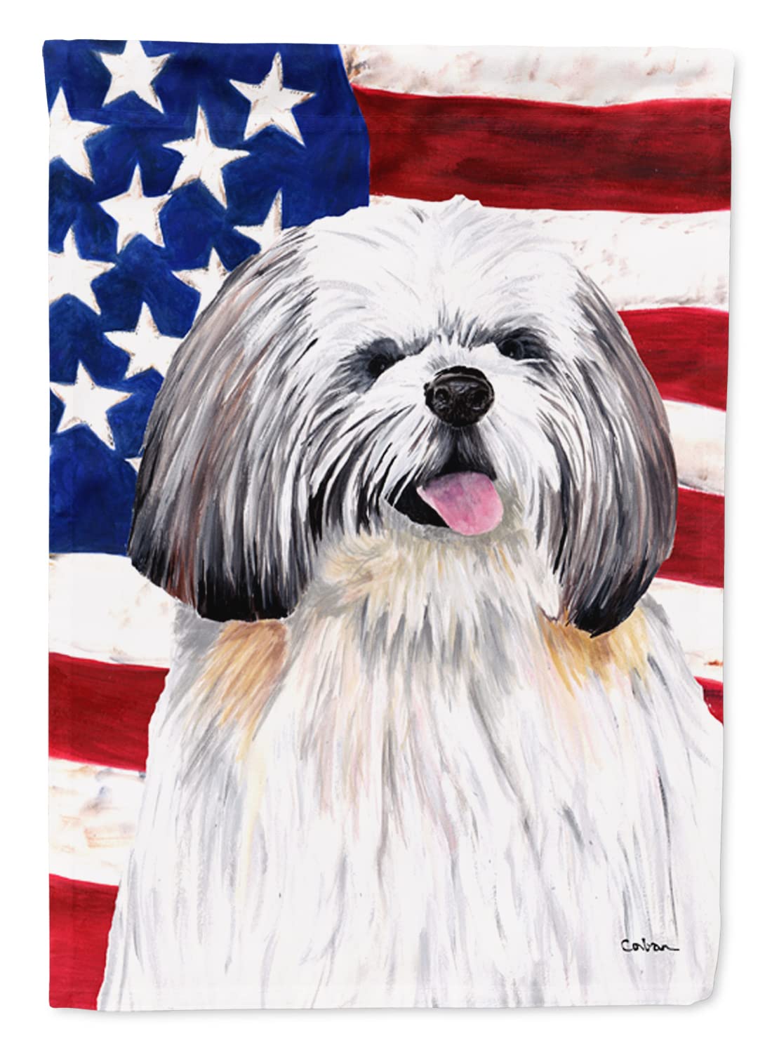 Drapeau Shih Tzu USA pour célébrer votre compagnon à quatre pattes dans le jardin familial