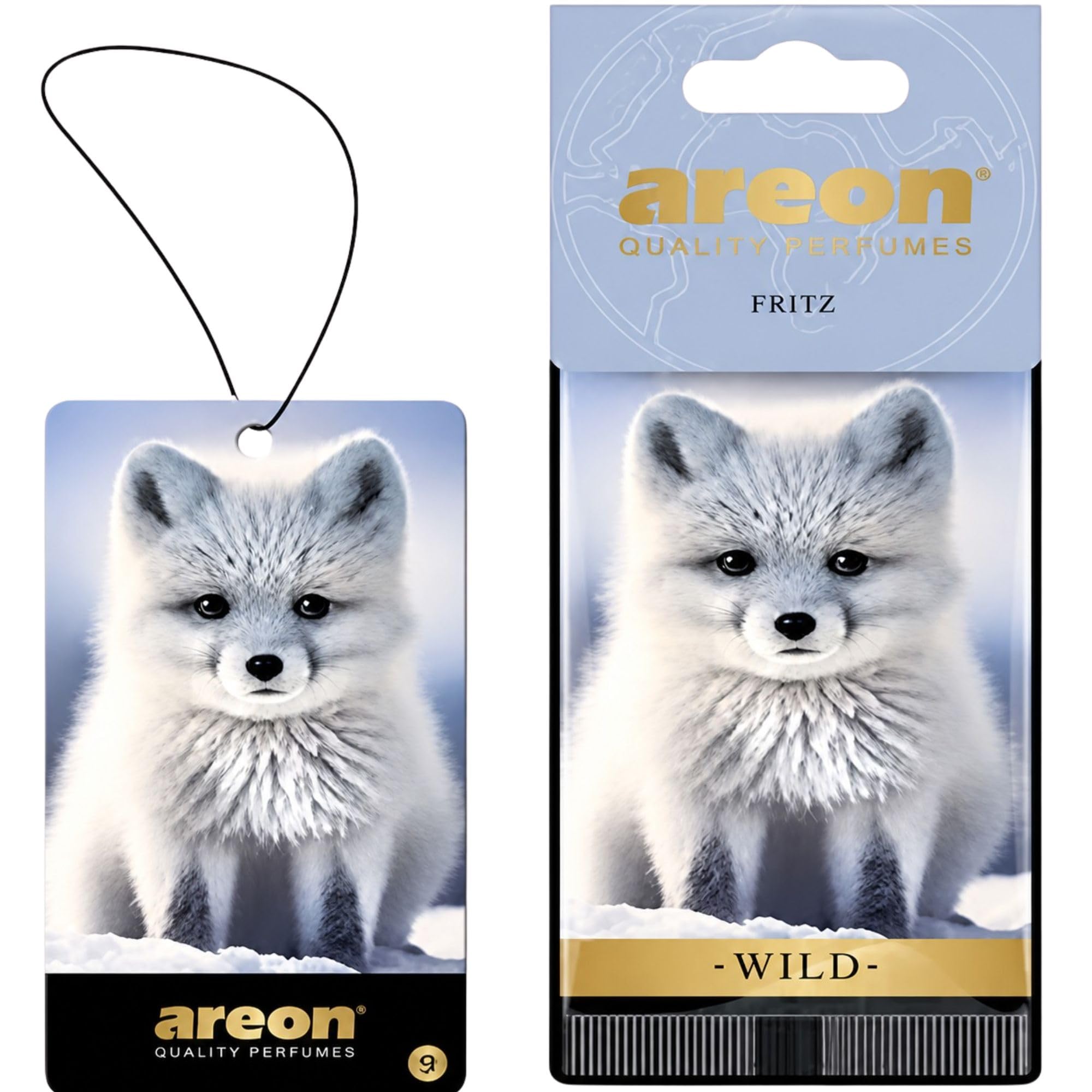 AREON WILD - Hanging Custom Cute Funny Car Air Freshener for Home &amp; Office - Premium Cologne Perfume with Natural Fragrances - Long Lasting, Fresh, Luxurious Scent - Stylish Design - Fritz