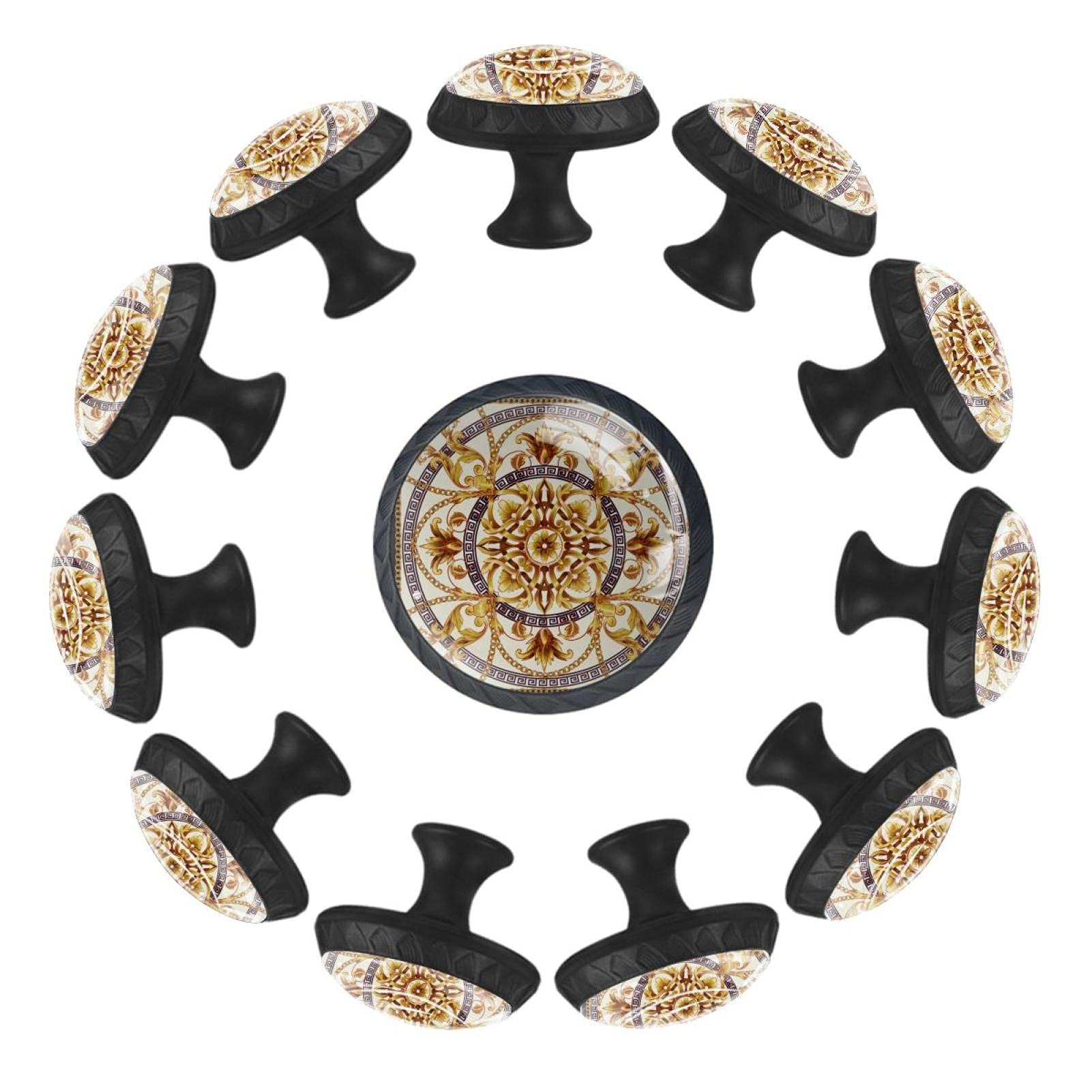 Boutons de meuble dorés chaîne baroque 35mm haut de gamme