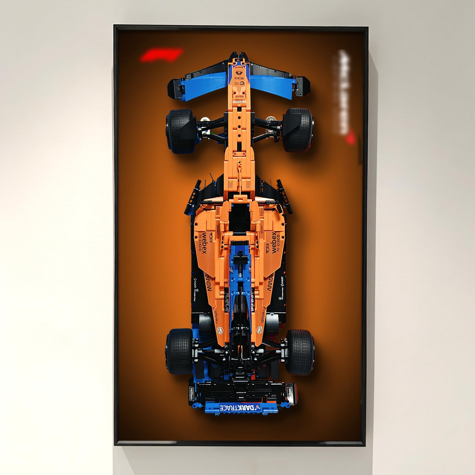 NOVDA Display Wallboard compatible with Lego Technic McLaren F1 Racing Car Model Kit, 17.7 x 29.5 inch, 42141 Frame Wall for Formula 1 Car Wall Mount (Only Wallboard)
