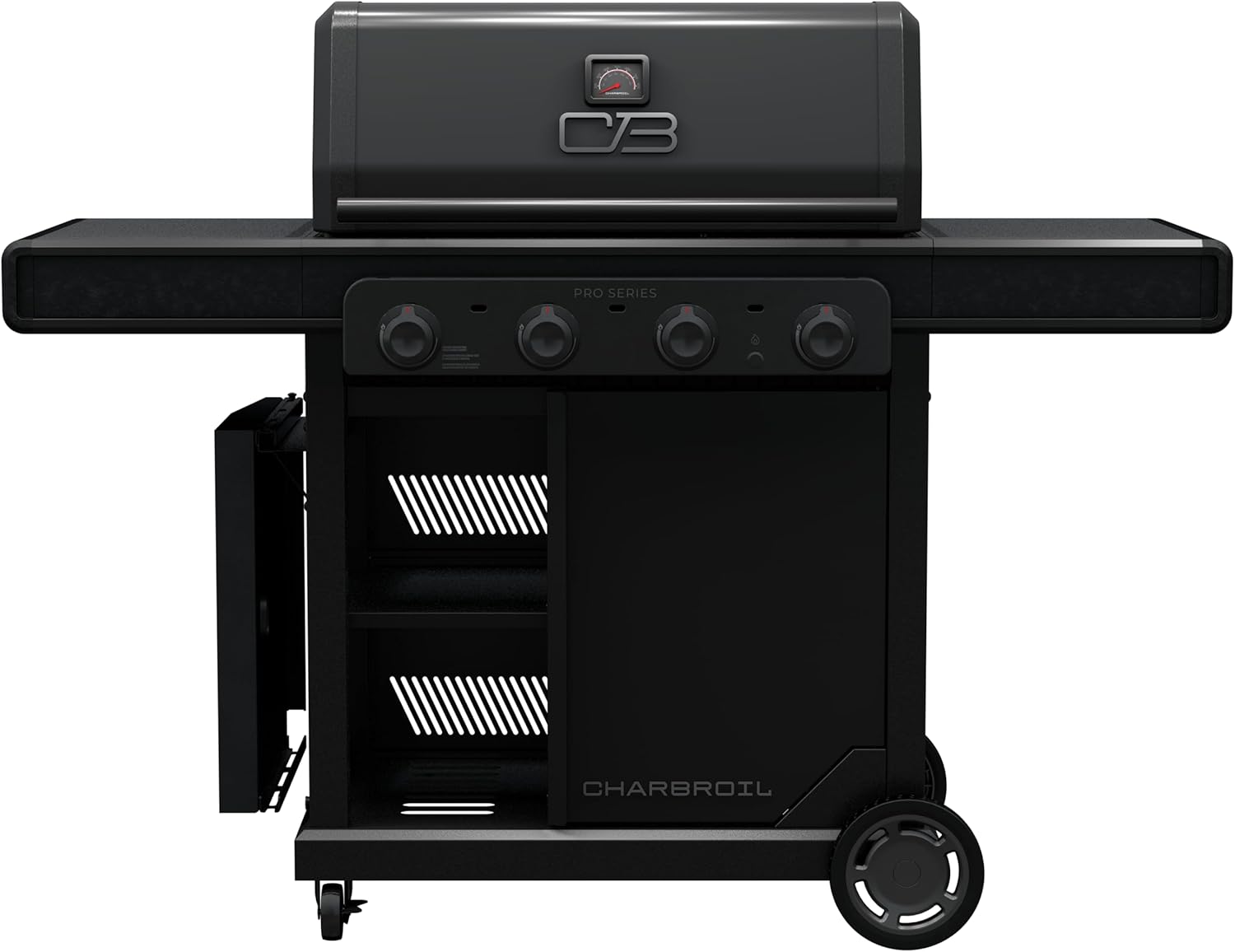 Char-Broil Pro Series con tecnología infrarroja Amplifire 4 quemadores de gas propano y gabinete de plancha, negro 463279224
