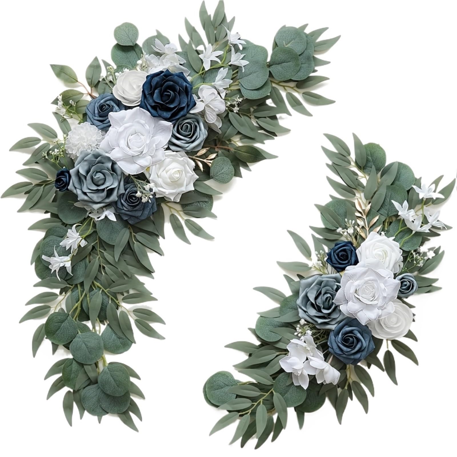 MOHUIED Artificial Floral Swags 2pcs Wedding Welcome Flowers,Small Arch, Artificial, Decoration Reception And Background for Ceremony Backdrop, Fireplace and Door Decor