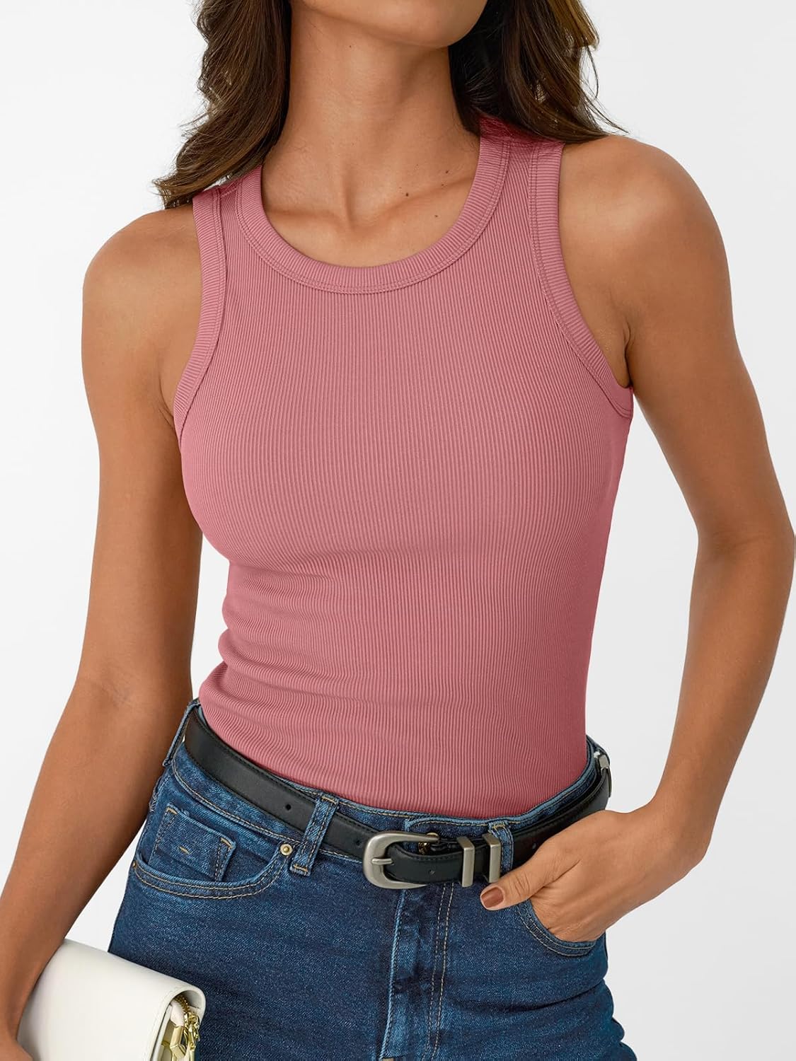 SUNBS Womens 3 Pack Tank Tops Summer 2025 Sleeveless Racerback Ribbed Workout High Neck Basic Trendy Fashion Clothes - Image 2