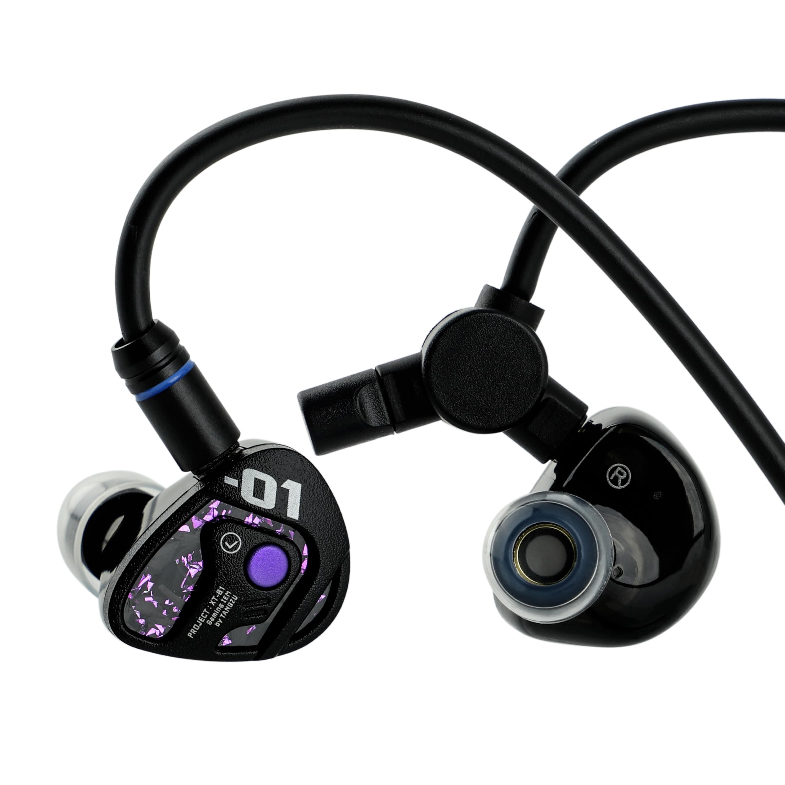 Linsoul TANGZU Xue Tao Gaming IEM,Auriculares con Cable con Micrófono, In Ear Monitor con Driver Dinámico de Diafragma de Vidrio 10mm, con Alambre OFC Desmontable de 2Pin Gamers Audiófilos (TypeC MIC)
