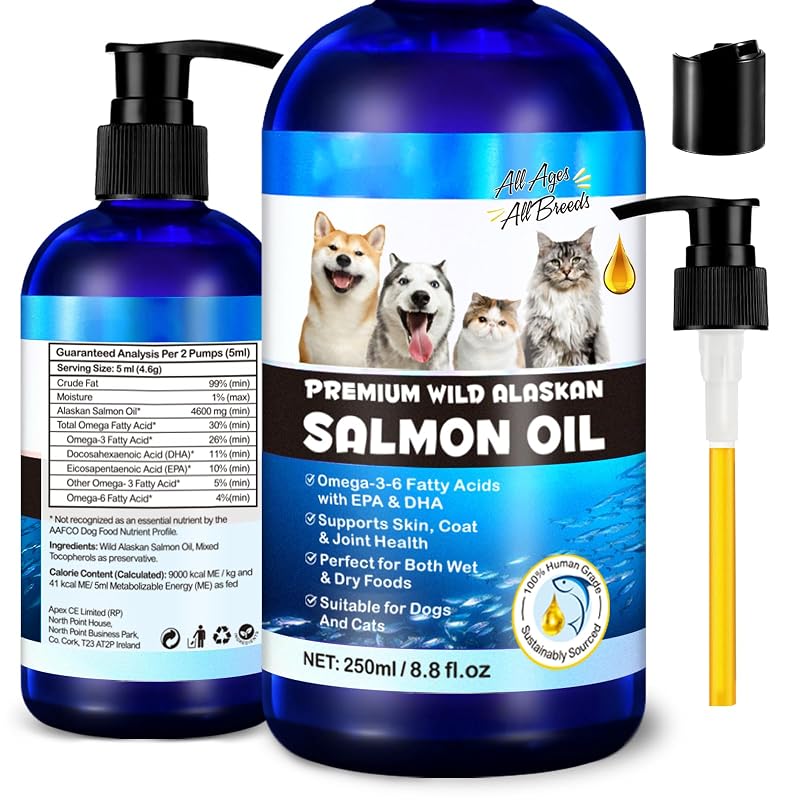 Óleo de Salmão para Cães e Gatos Valleylux com Ômega 3, EPA e DHA FishOil-250ML 250 mL