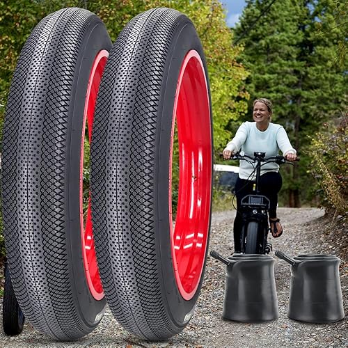 Miniatura 6 de SIMEIQI Paquete de 2 neumáticos de bicicleta eléctrica de 20 pulgadas26 x 4.0 pulgadas, neumáticos de bicicleta eléctrica y tubos interiores,