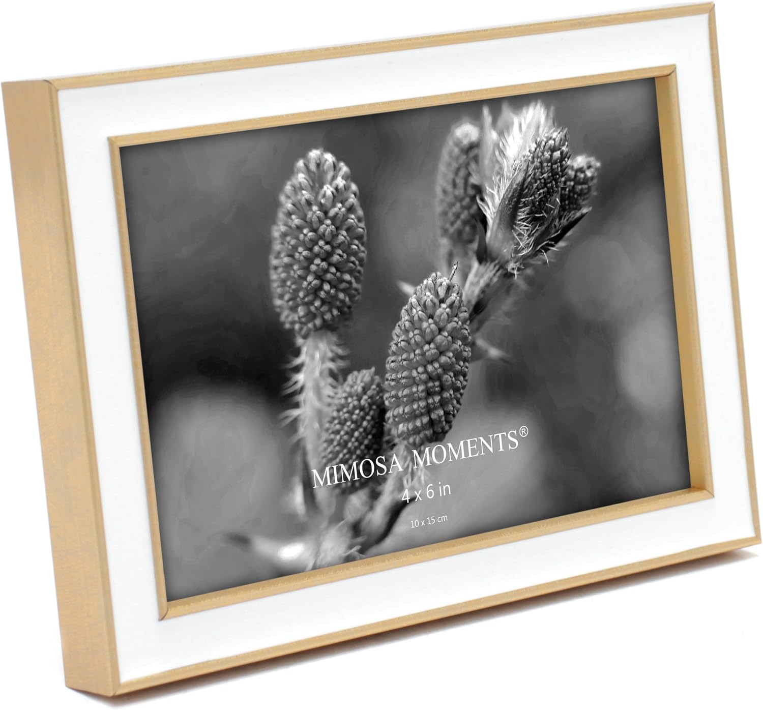 4x6 Brass tone with White Enamel Picture Frame image 3
