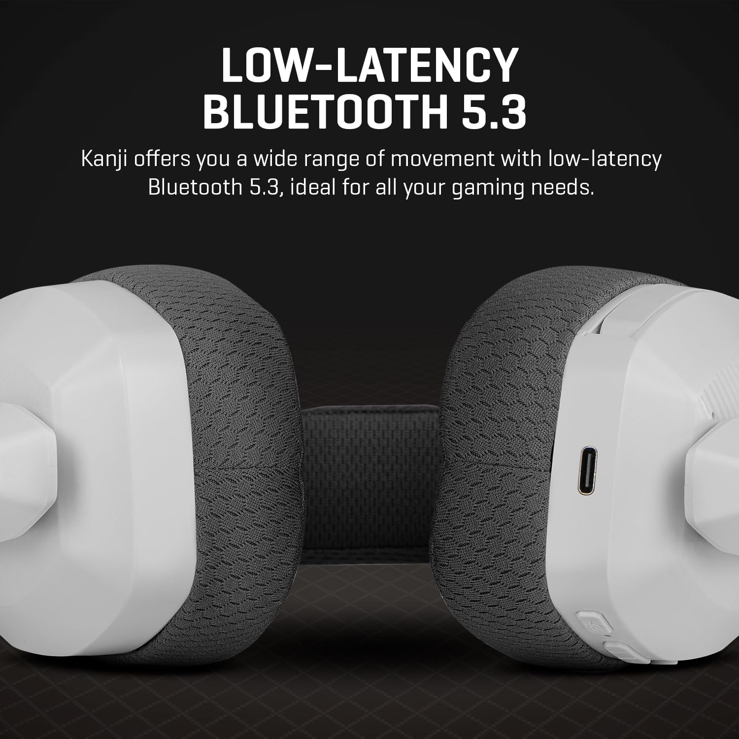 KROM Kanji –Auriculares Gaming Inalámbricos con Triple Conectividad (Bluetooth 5.3, 2.4GHz y Jack 3.5mm), Altavoces 40mm, Micrófono Integrado, Diseño Ultra-Ligero 180g, PC, PS5, Xbox, Switch, Blanco — view 5