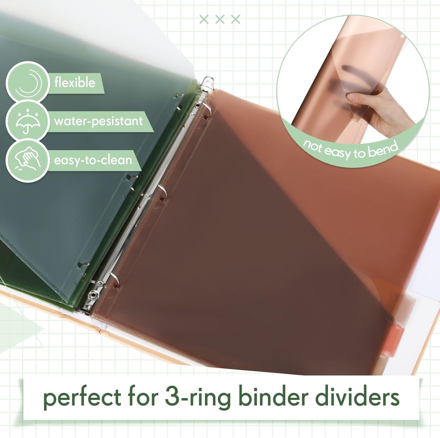 6 Sets 8 Tab Binder Dividers with Two Pockets for 3 Ring Binders 9.75x11.5 Inches 3 Hole Punched Page Dividers Morandi Page Organizers for Office School Business Home Organizer Use